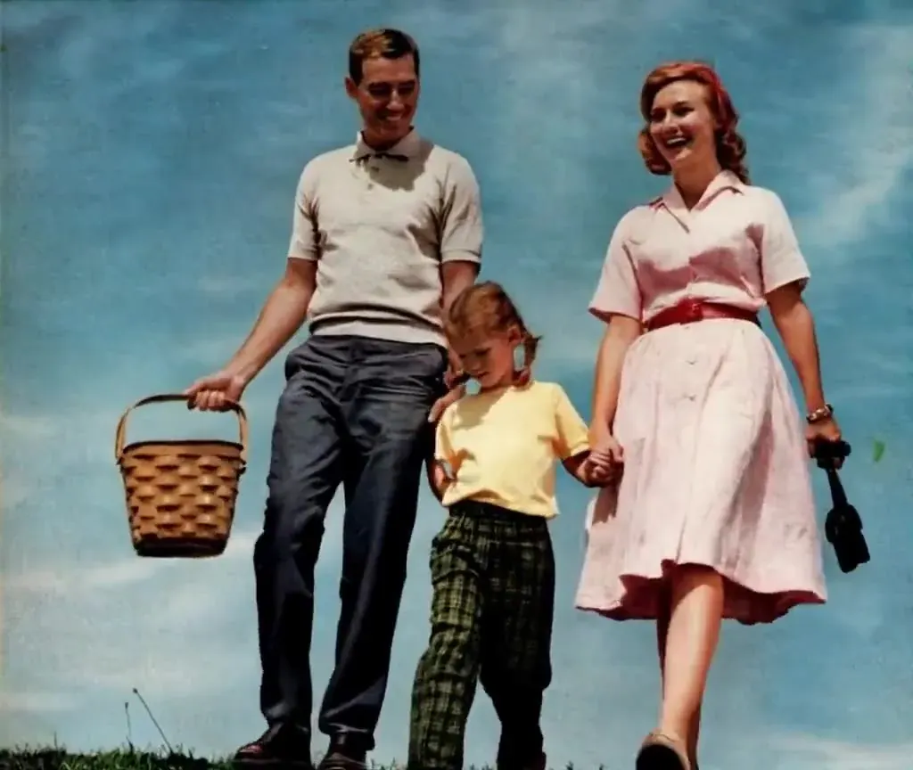 Faded 1960s family picnic photograph animated with gentle motion